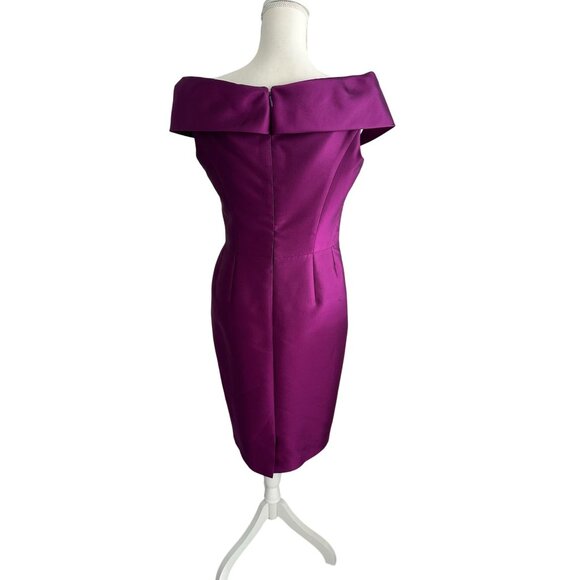CATHERINE REGEHR Purple Off The Shoulder Cocktail Dress Size Medium - Picture 13 of 13
